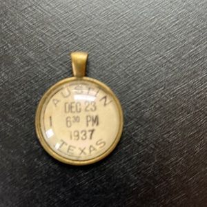 Vintage stamp pendant. No chain. Austin TX 1937